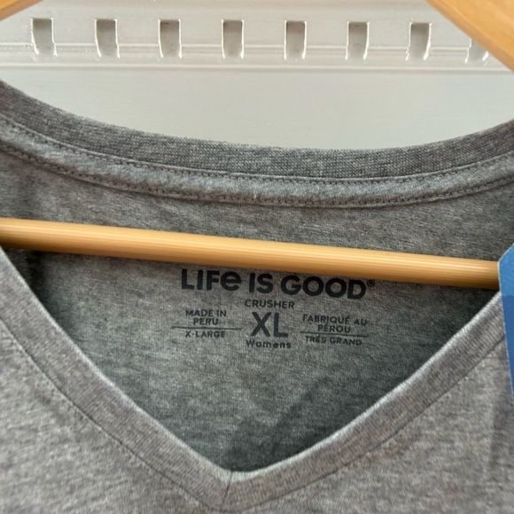 Life Is Good Heather Gray Chocolate Quote Tee nwt XL - Picture 4 of 5